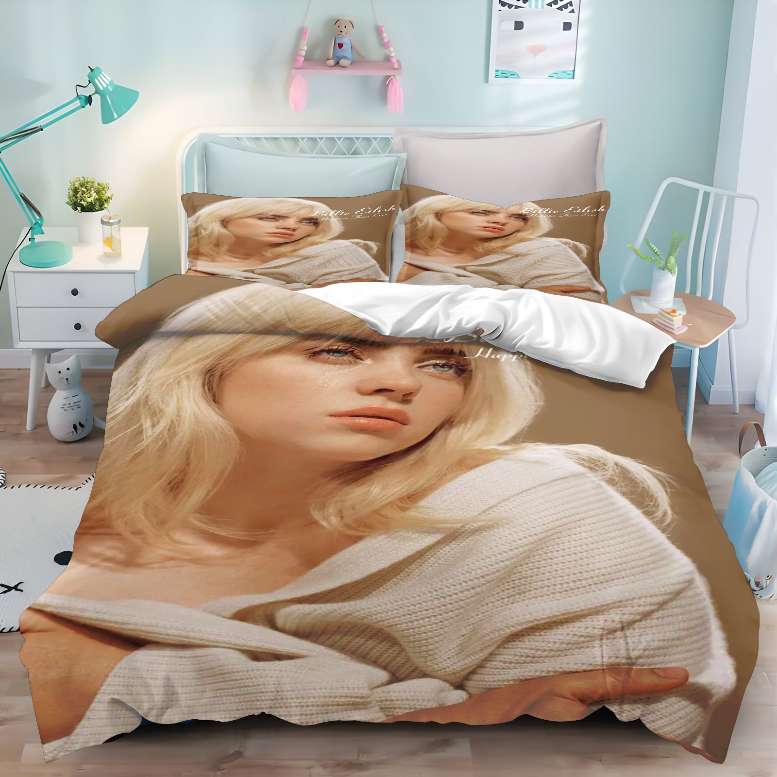 Linen Duvet Cover - Комплект постельного белья Billie Eilish с